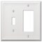 Amerelle Amerelle Chelsea White 2 gang Stamped Steel Decorator/Toggle Wall Plate 1 pk 149TRW - alternate 1